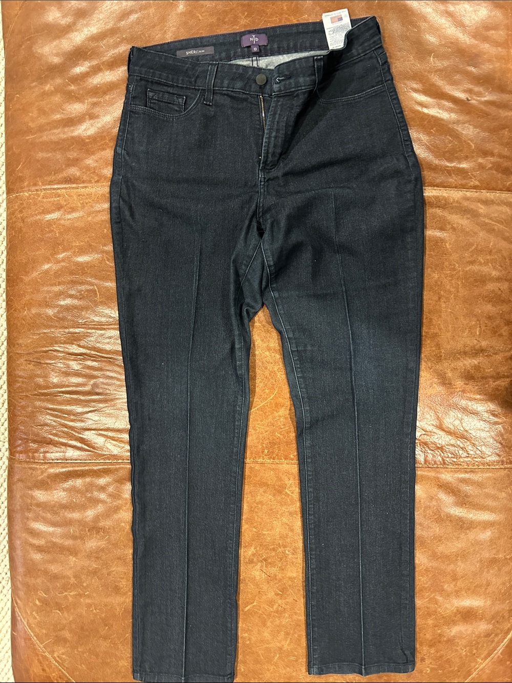 NYDJ Dark Indigo Denim Jeans with Purple Stitching
